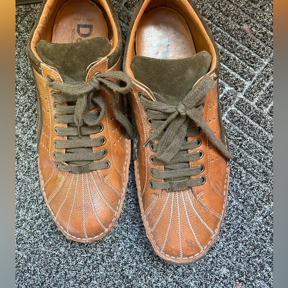 Men’s D&G shoes. Size 8. Combination light brown and brown leather. Very light.